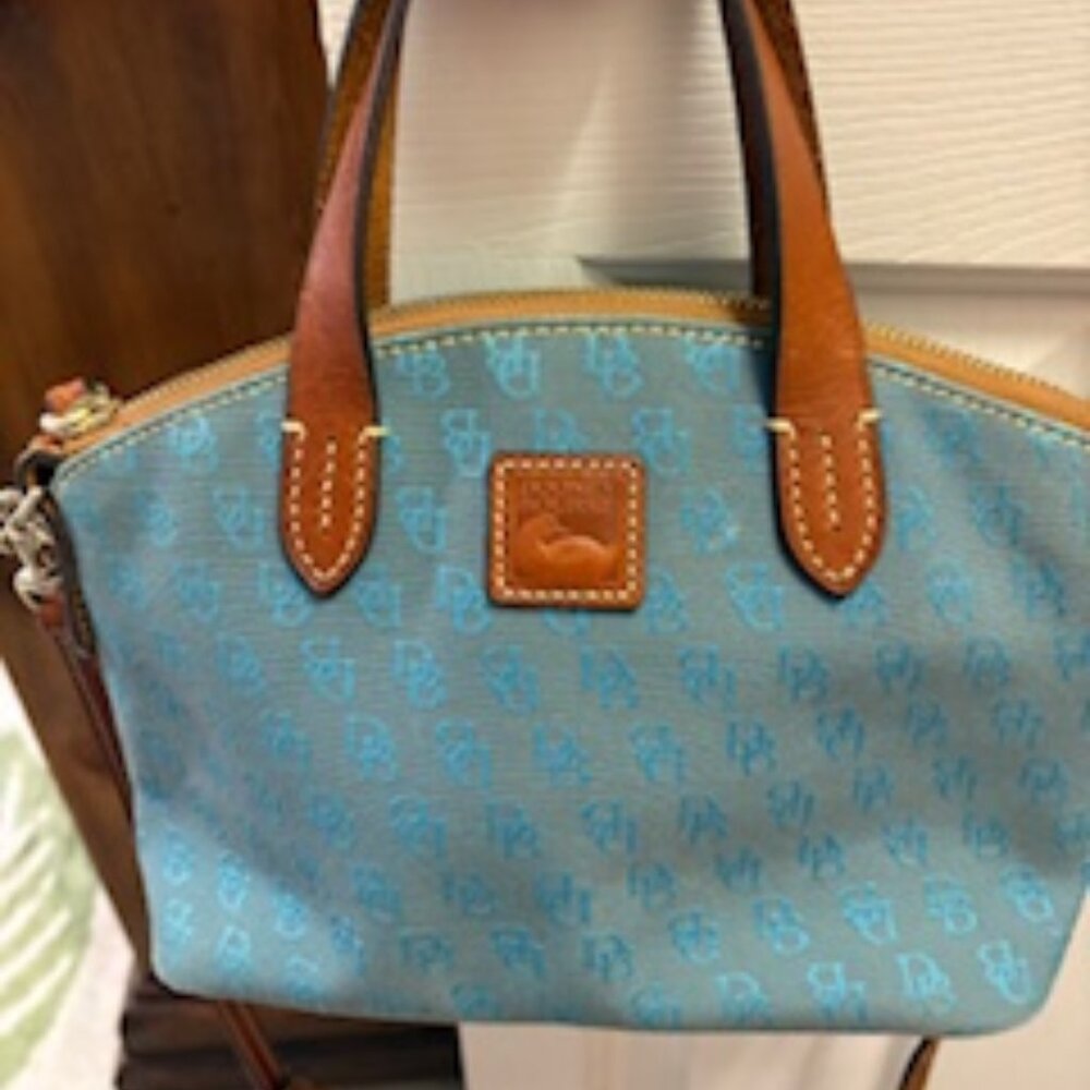 Dooney Bourke Ruby small satchel in turquoise can… - image 1